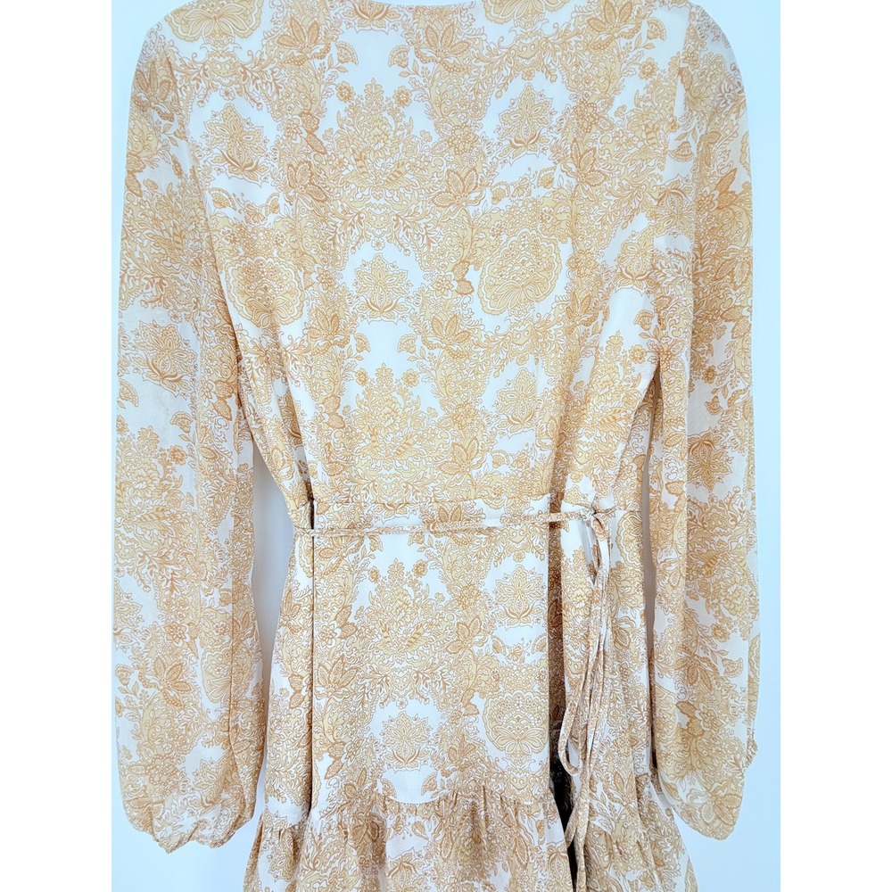 Jun & Ivy Floral Paisley Ruffle Wrap Mini Dress Country Coastal Cowgirl Size M - Picture 5 of 10